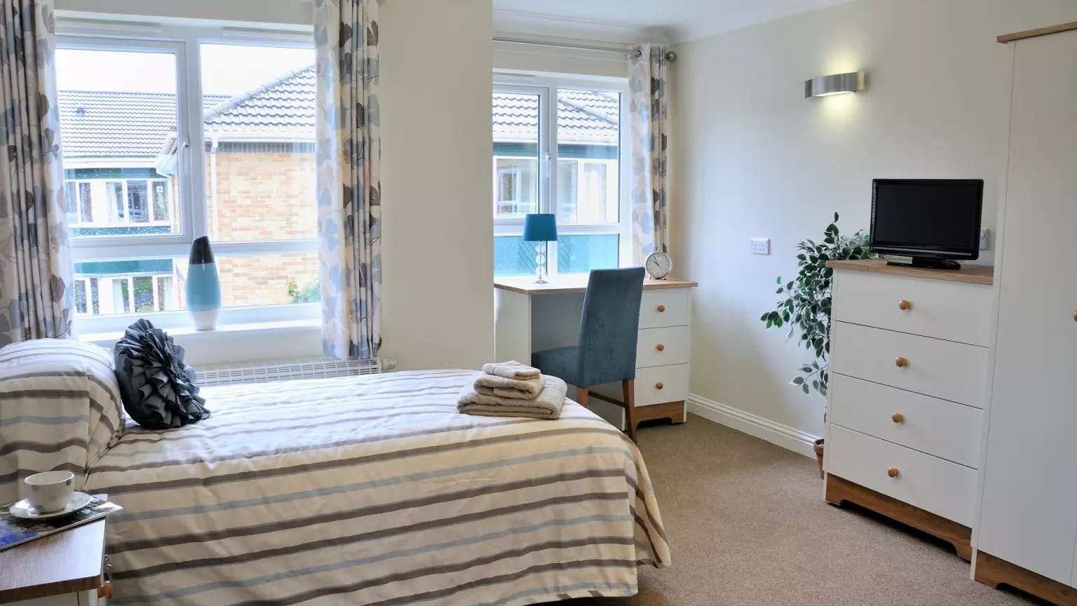 Bedroom of Willow Court care home in Harpenden, Hertfordshire
