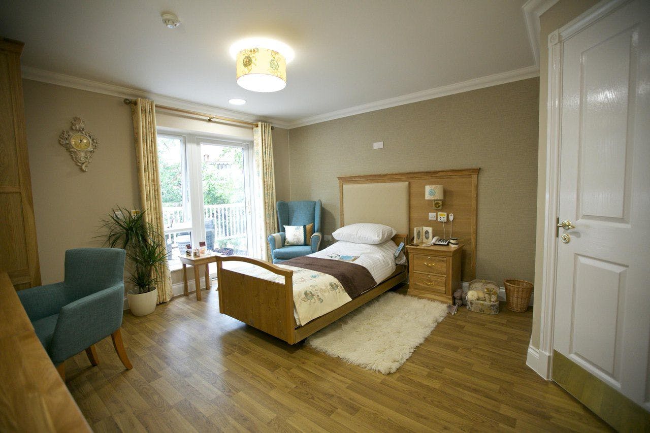 Bedroom of Camberley Manor care home in Frimley, Surrey