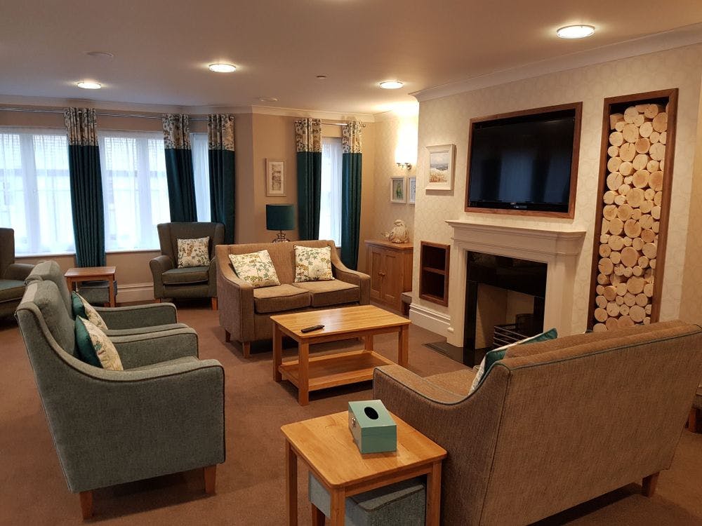 Communal lounge of Penhurst Gardens Care Home in Chipping Norton, West Oxfordshire