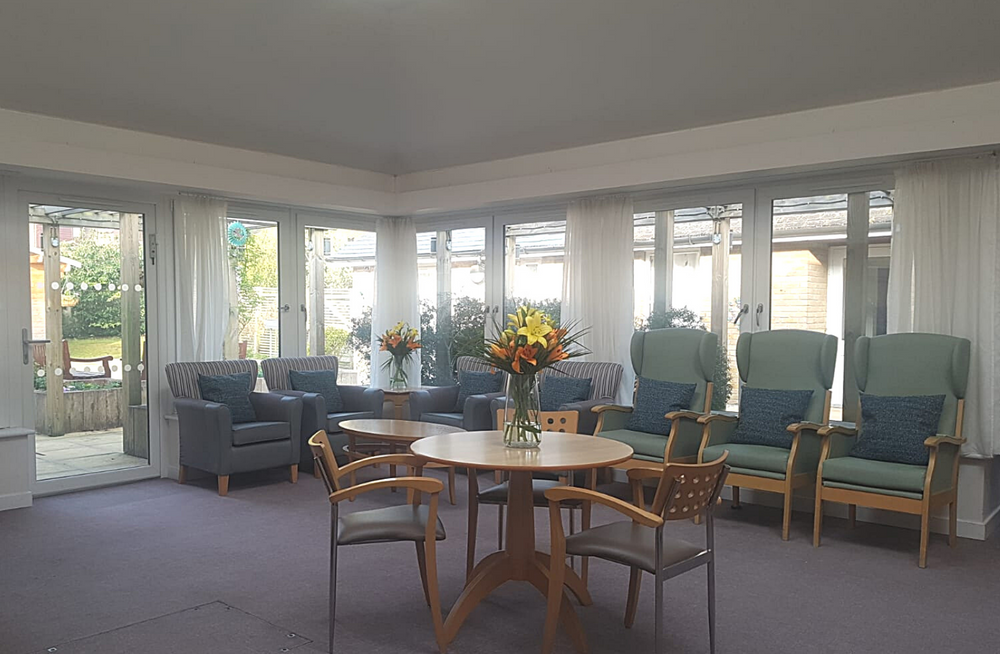 Lounge of Hartley House care home in Cranbrook, Kent,