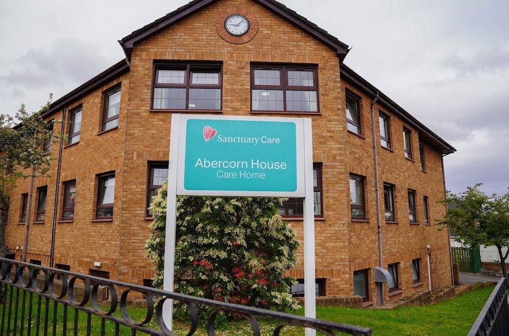 Exterior of Albercorn House Care Home in Lanarkshire, Scotland