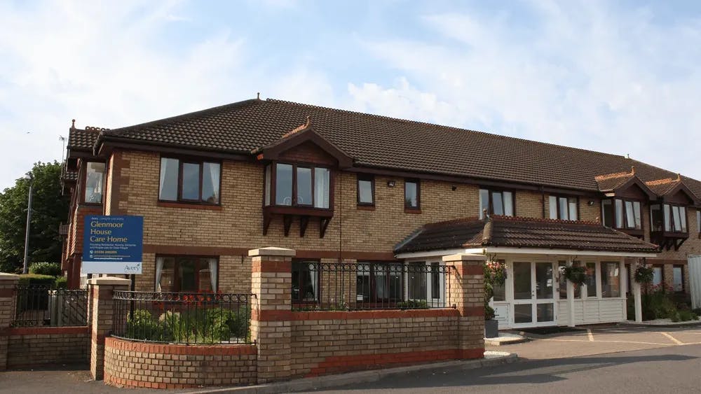 Exterior of Glenmoor House Care Home in Corby, North Northamptonshire