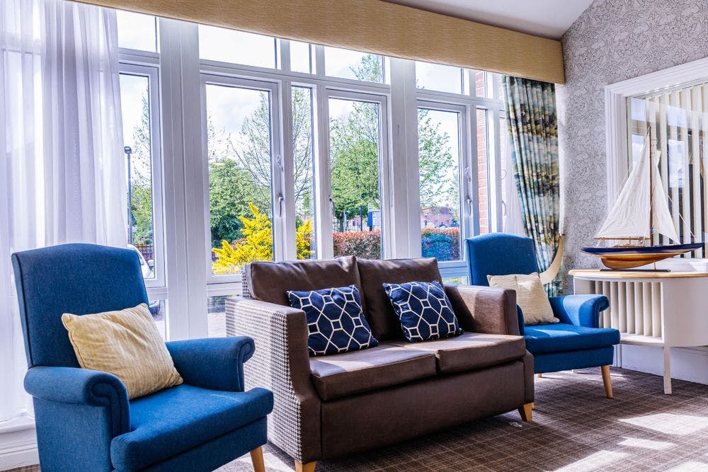 Communal Lounge of Bamfield Lodge Care Home in Bristol, South West England