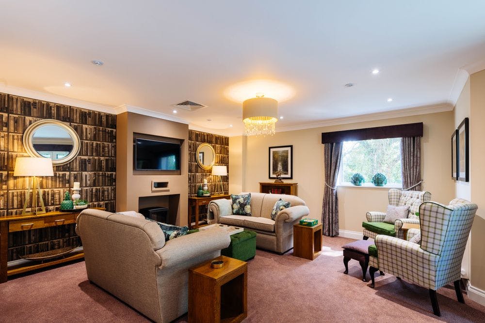 Communal Lounge of Denmead Grange Care Home in Waterlooville, Hampshire