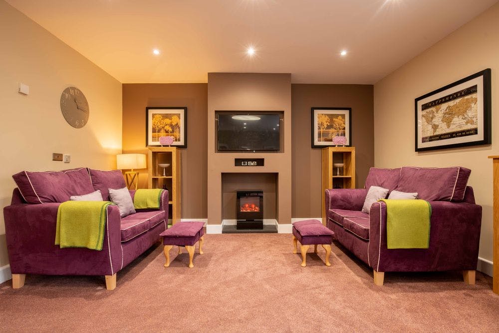 Communal Lounge of Forest Hill Care Home in Worksop, Nottinghamshire