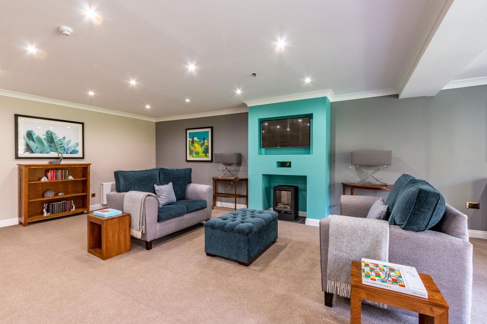Communal Lounge at Longueville Court Care Home in Peterborough, Cambridgeshire