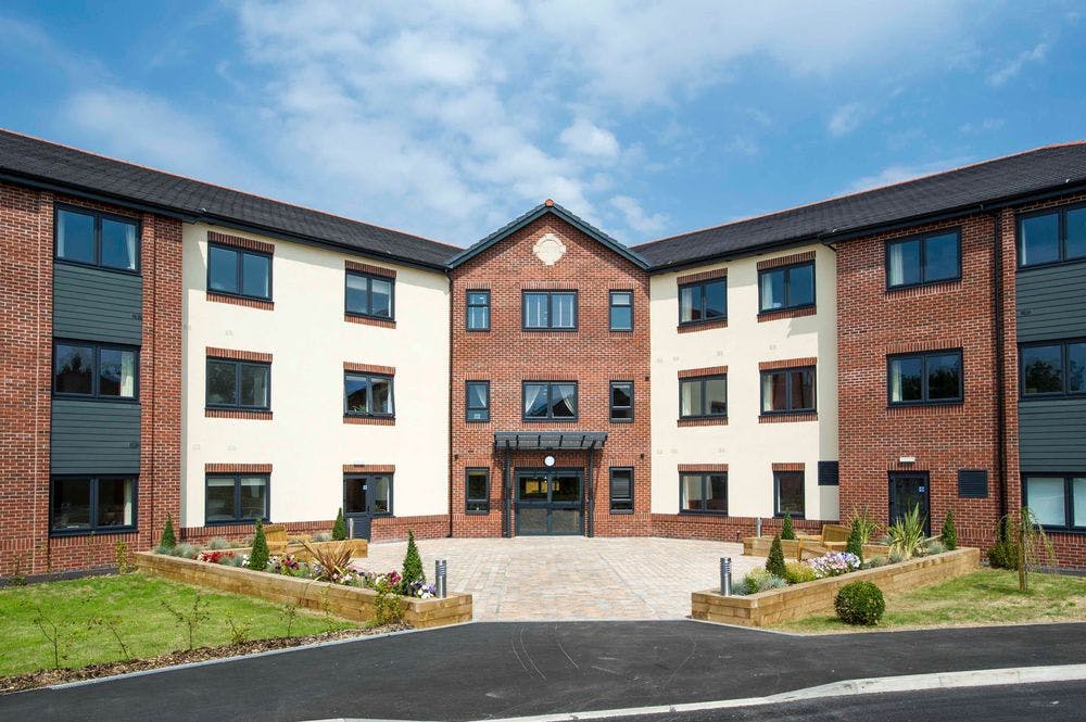 Exterior of Barony Lodge Care Home in Nantwich, Cheshire