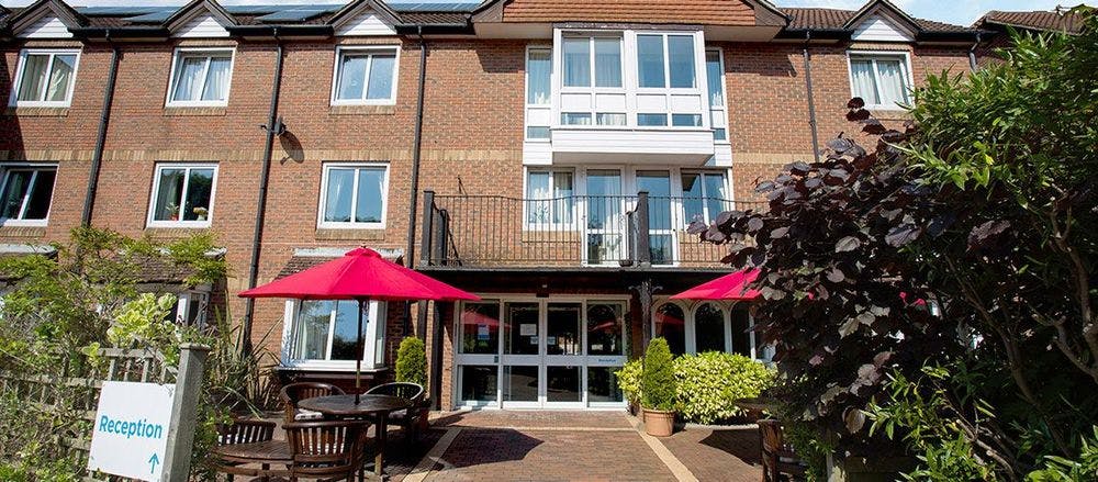 Exterior of Queensmount Care Home in Bournemouth, Dorset