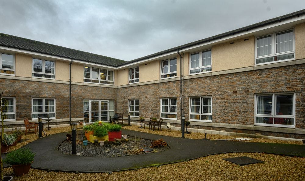 Exterior of Caledonian Court Care Home in Falkirk, Scotland