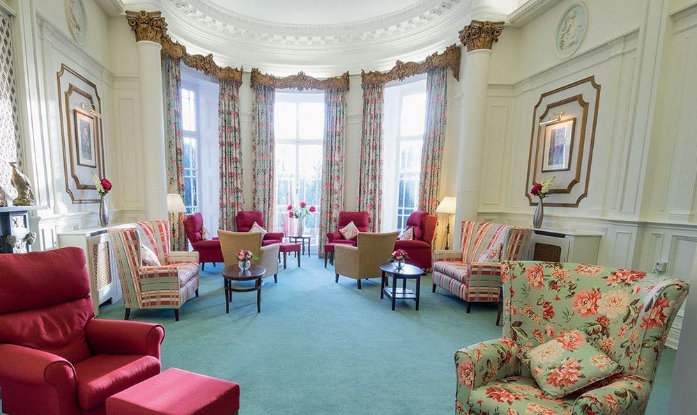 Lounge of Fremington Manor care home in Barnstaple, Devon