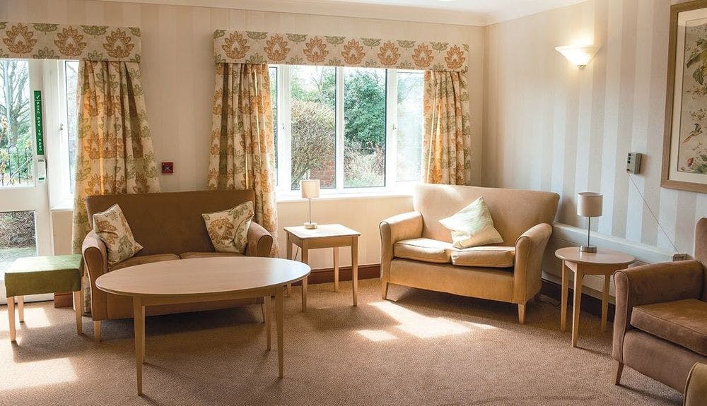Lounge of Talbot View care home in Bournemouth, Hampshire