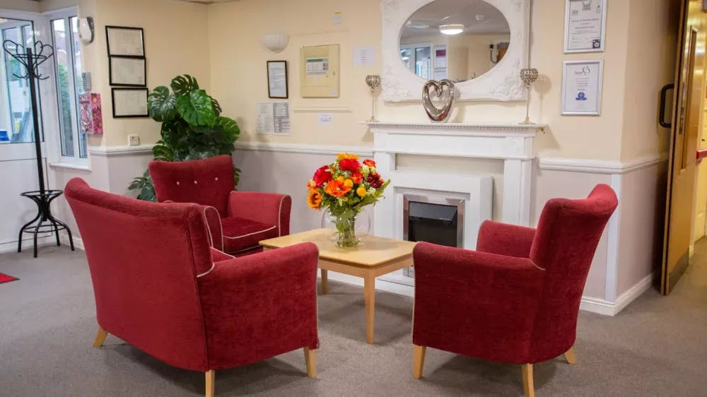 Lounge of Courtland Lodge care home in Watford, Hertfordshire