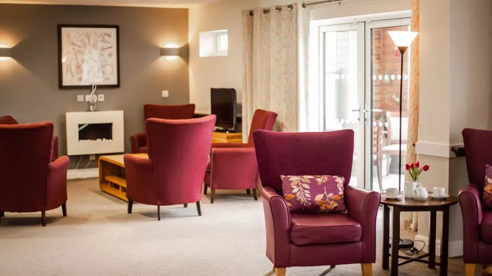 Lounge of Dukeminster Court care home in Dunstable, Bedfordshire