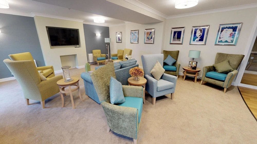 Lounge of Four Acres care home in Studley, Warwickshire