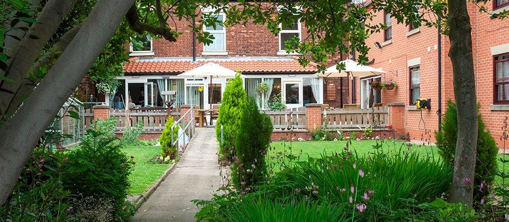 Garden Area of Beech House Care Home in Barton-upon-Humber, North Lincolnshire 