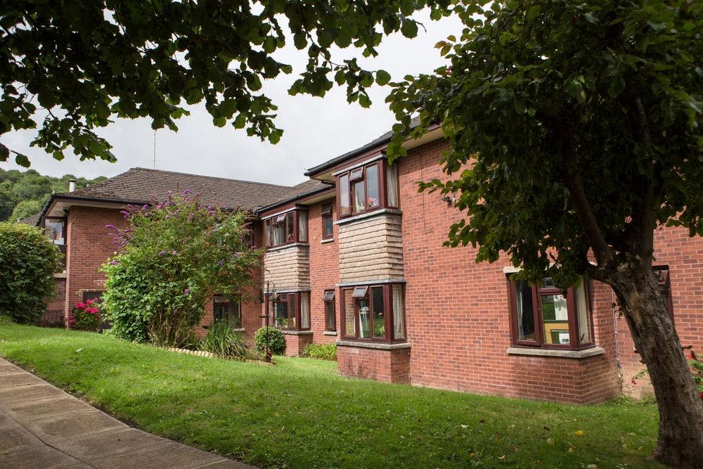 Exterior of Henlow Court Care Home in Dursley, Gloucestershire