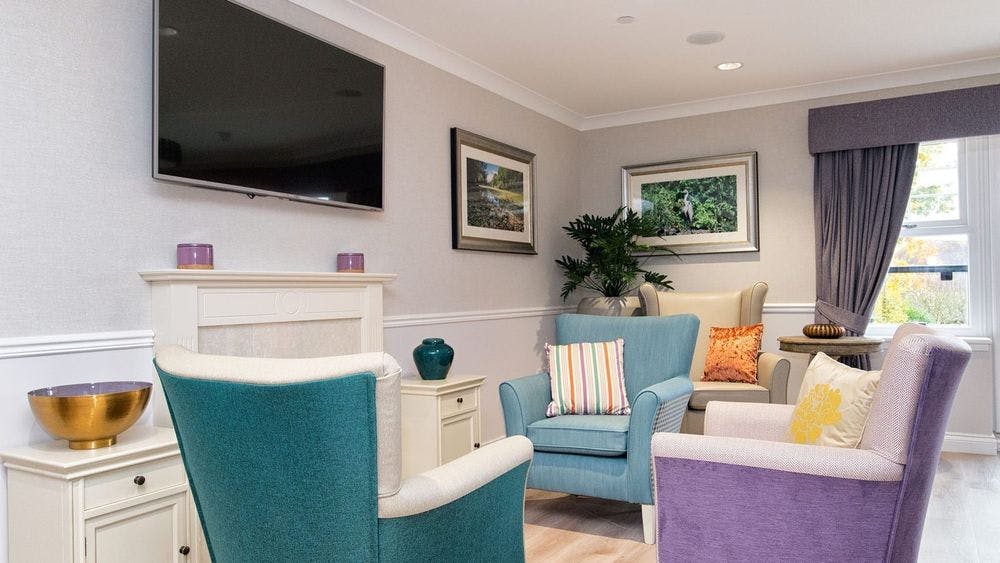 Communal Lounge at Horsell Lodge Care Home in Woking, Surrey