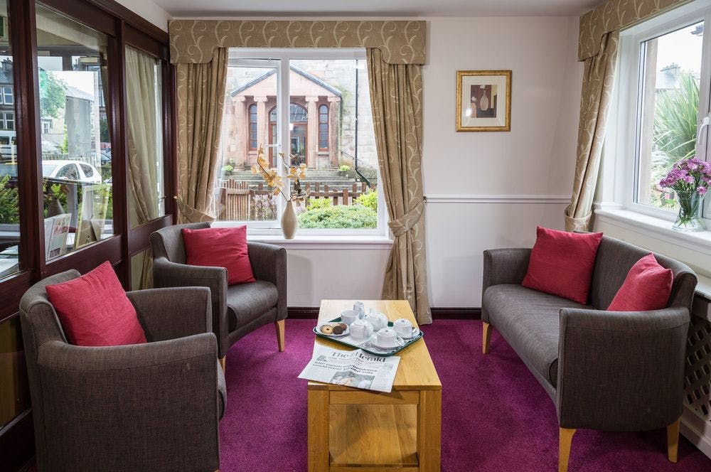 Communal Lounge of Balclutha Court Care Home in Greenock, Inverclyde