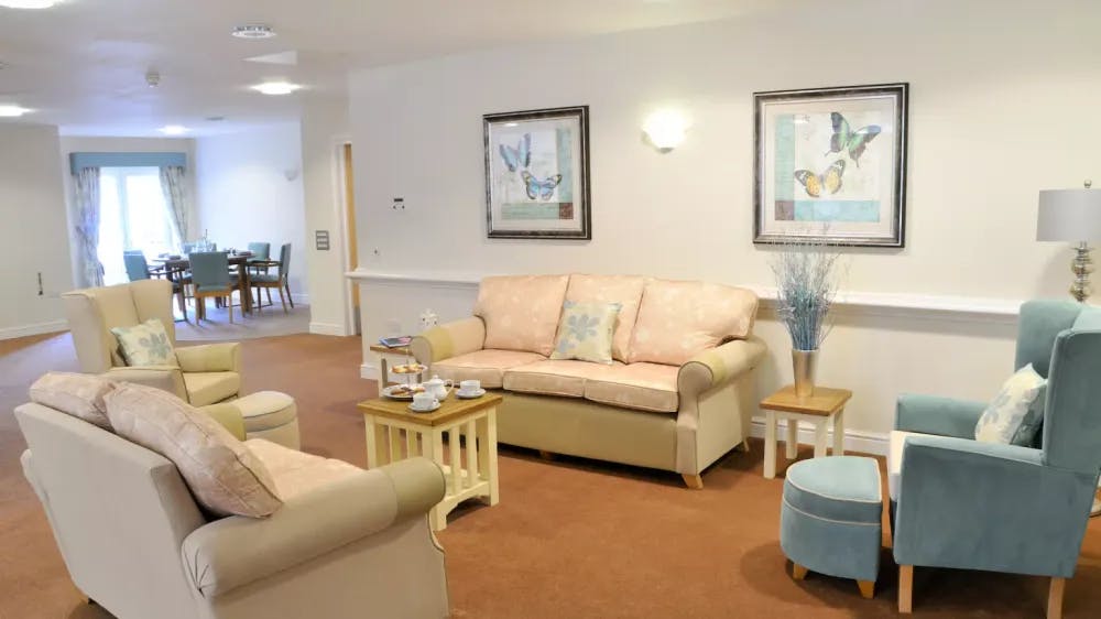 Lounge of Jubilee Court care home in Stevenage, Hertfordshire