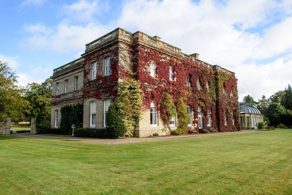 Exterior of Stowlangtoft Hall in Bury St Edmunds, Suffolk