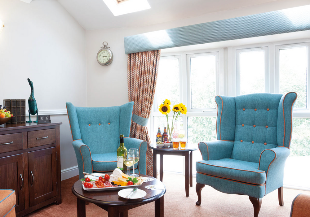 Lounge of Heron Hill care home in Kendal, Cumbria