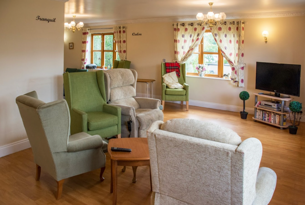 Lounge of Harmony House care home in Nuneaton, Warwickshire