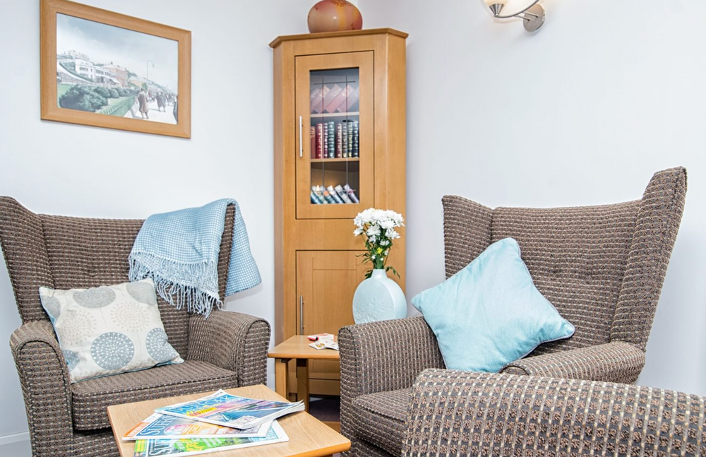 Lounge of Cotman House care home in Felixstowe, Suffolk