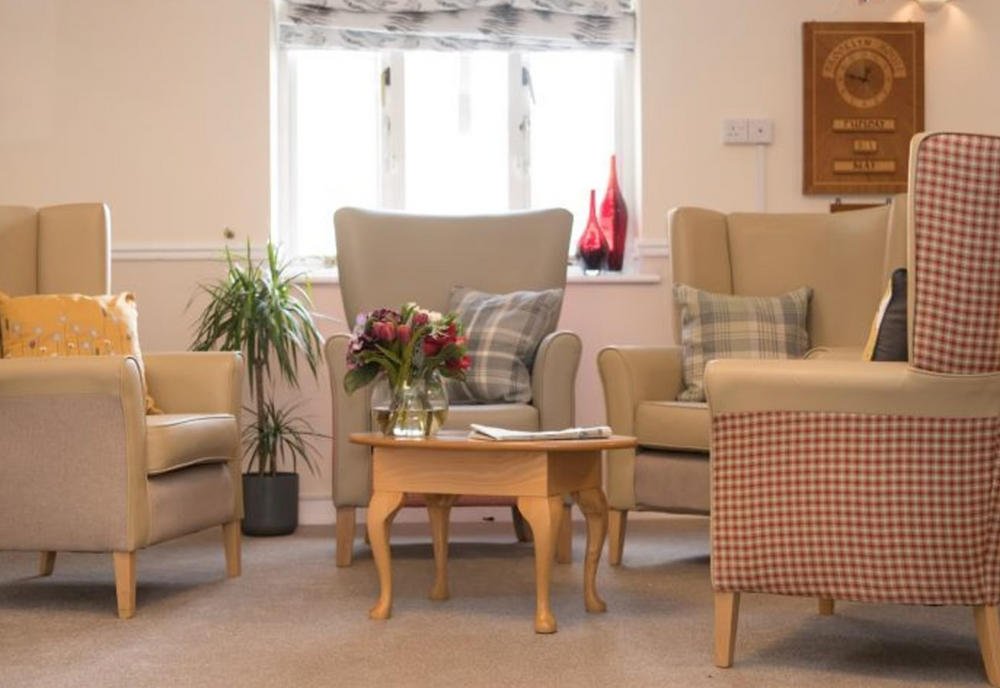 Lounge of Brooklyn House care home in Attleborough, Norfolk