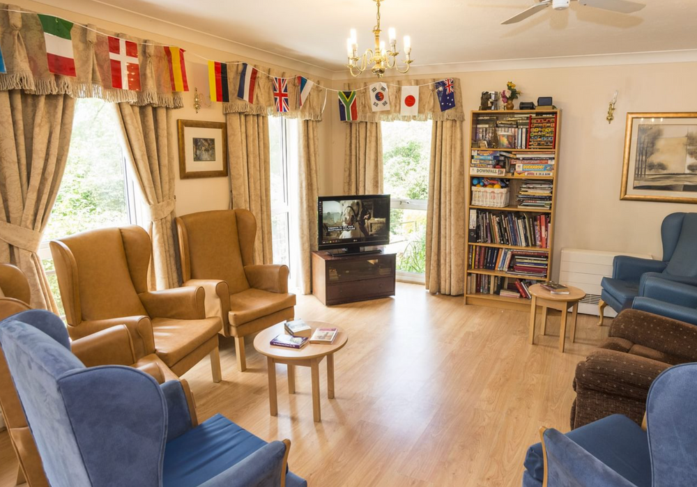 Lounge of Mellish House care home in Sudbury, Suffolk