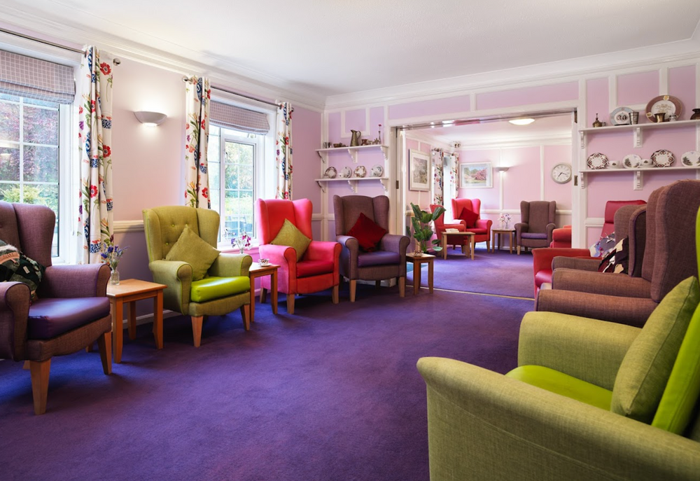 Lounge of Tegfield House Care Home in Winchester, Hampshire