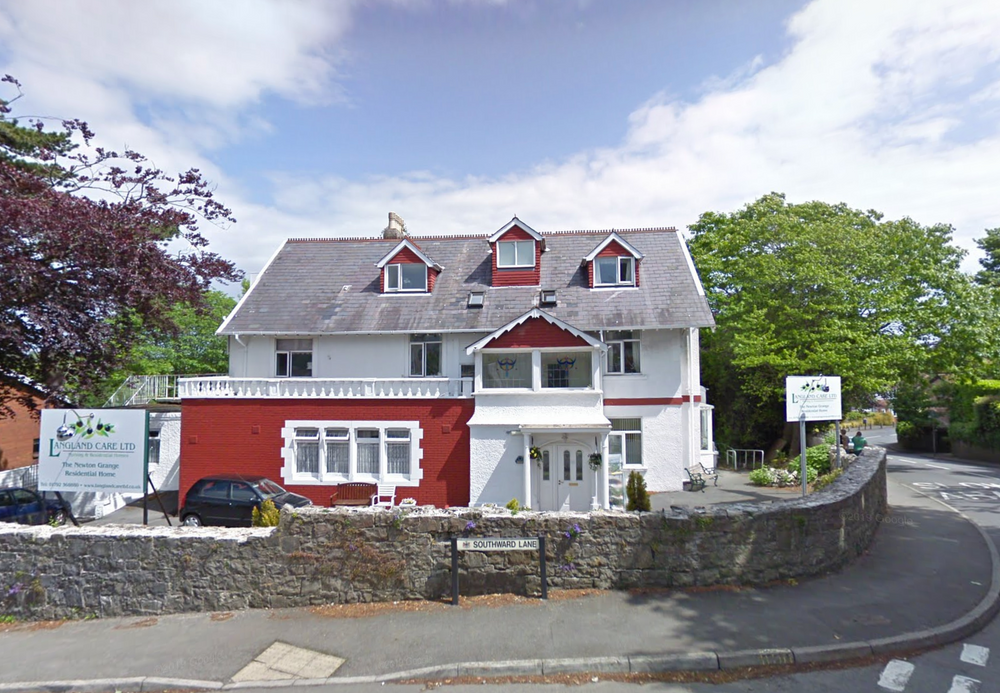 Exterior of The Newton Grange care home in Langland, Wales