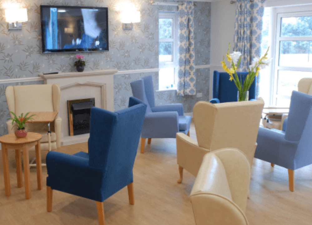 Lounge of Halden Heights care community in Ashford, Kent