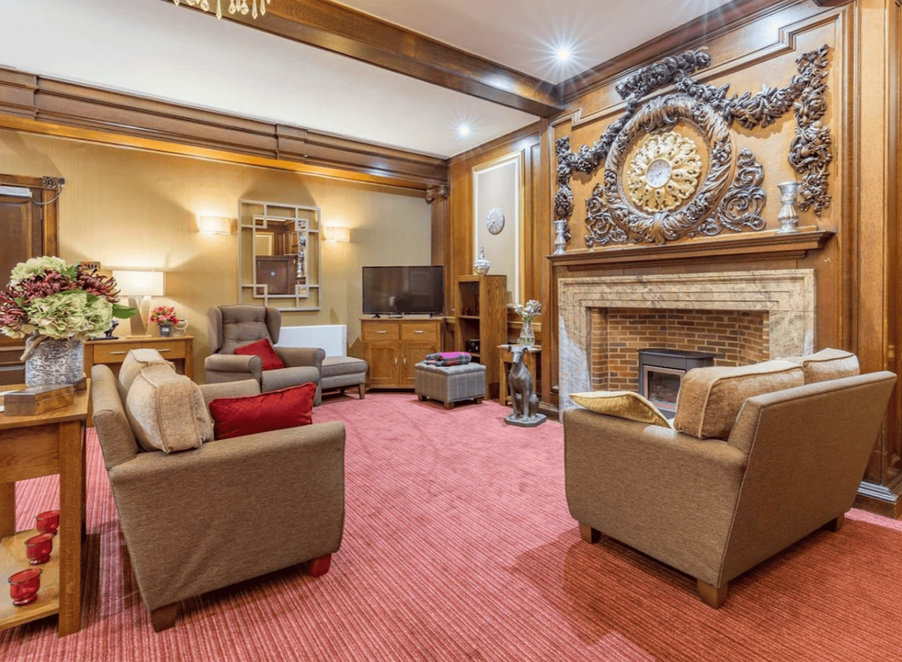 Lounge of Caldy Manor in Wirral, Merseyside