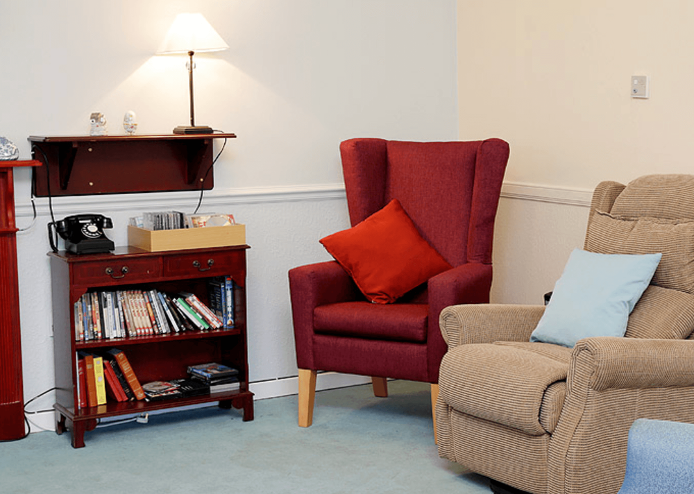Lounge of Norwood care home in Barrhead, Scotland
