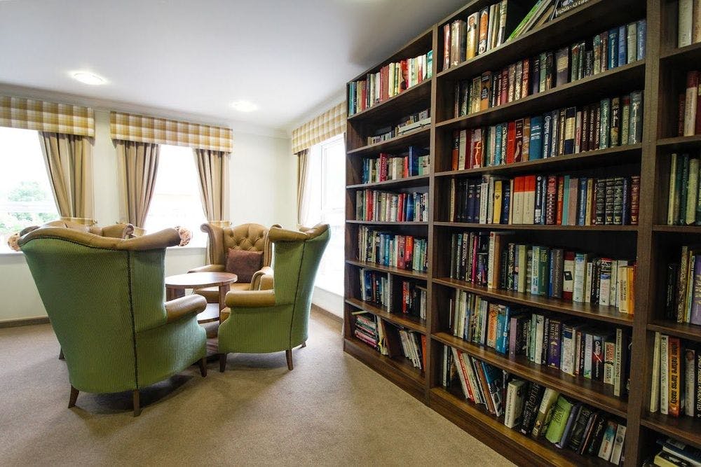 Library of The Moors care home in Ripon, Yorkshire