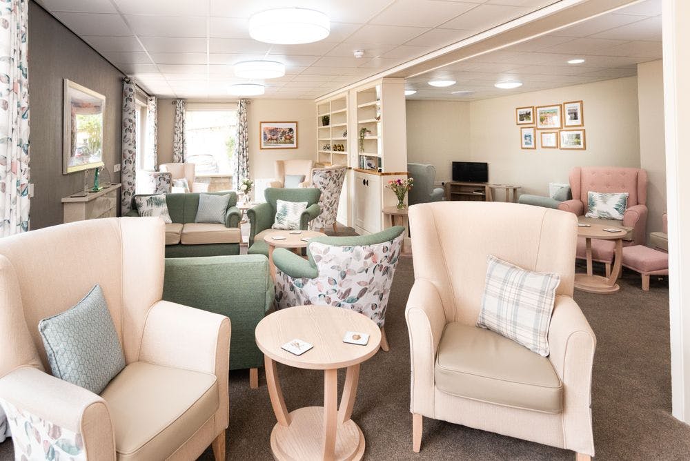 Communal Lounge of Valley Lodge Care Home in Matlock, Derbyshire