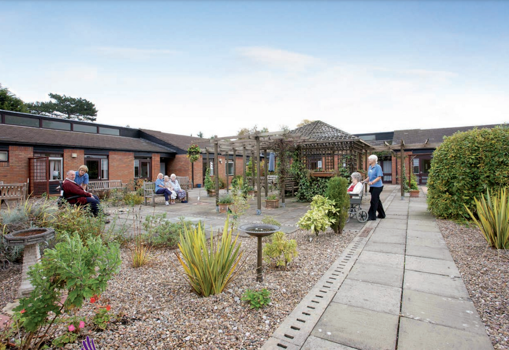 Garden Area of Wealstone Care Home in Chester, Cheshire