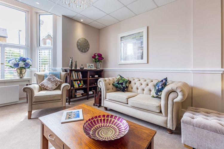 Communal Lounge at Queen Court Care Home in Wimbledon, Merton