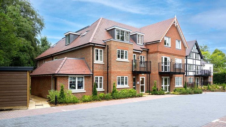 Exterior of Charrington Lodge retirement development in Oxted, Surrey