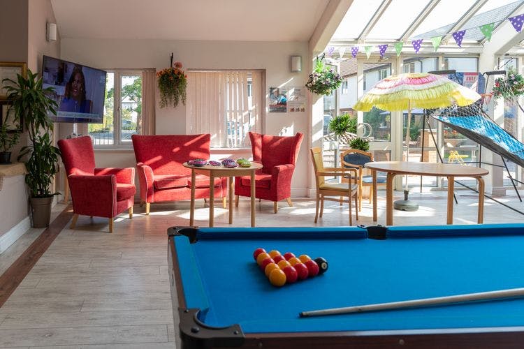 Pool table of Forest Care Village in Borehamwood, Hertfordshire