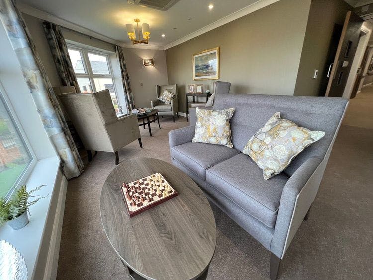 Lounge of Flowers Manor care home in Chippenham, Wiltshire