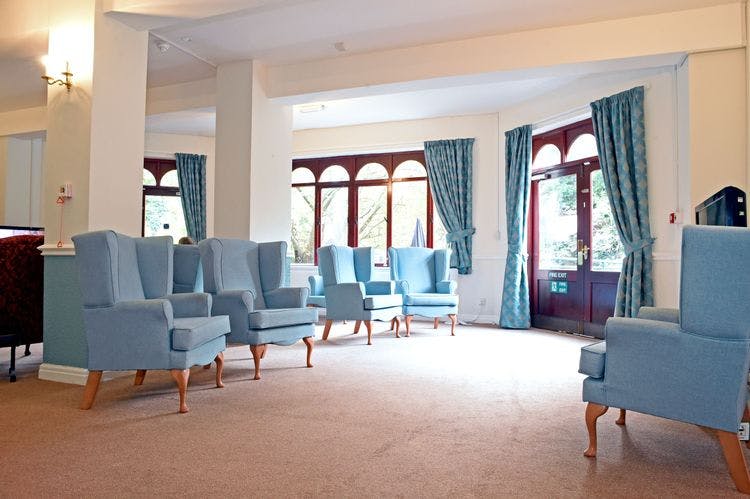 Lounge of High Peak care home in Warrington, Cheshire