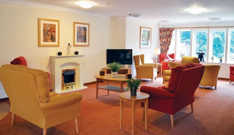 Lounge of Maiden Castle House care home in Dorchester, Dorset