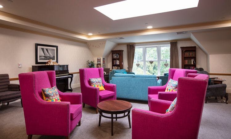 Communal Lounge at Esher Manor Care Home in Esher, Surrey