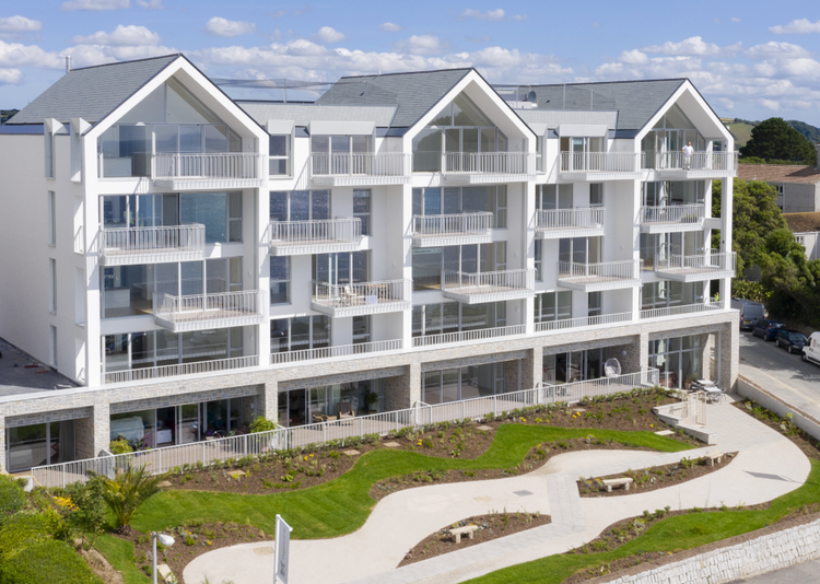 Exterior of The Fitzroy retirement development in Falmouth, Cornwall
