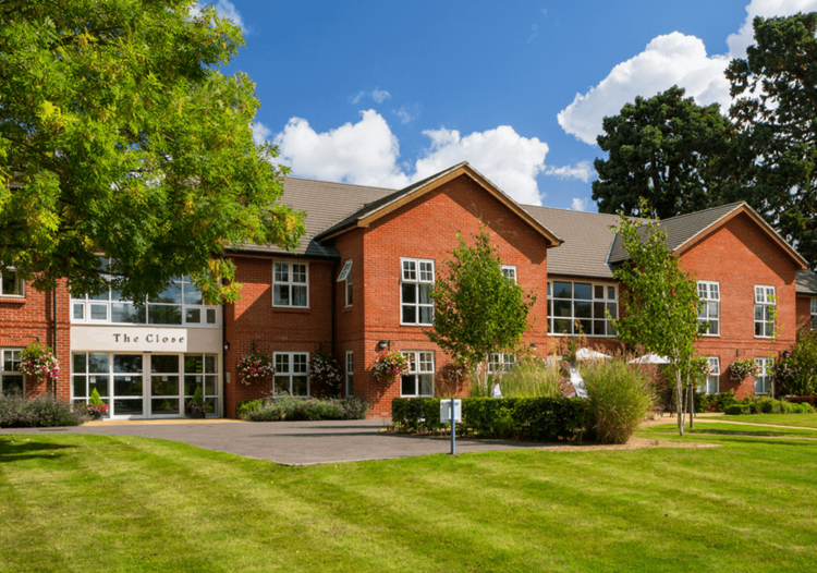 Exterior of The Close care home in Burcot, Abingdon