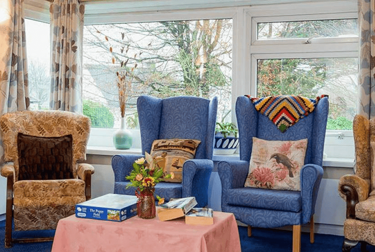 Lounge at Woodland Residential Care Home, St Austell, Cornwall