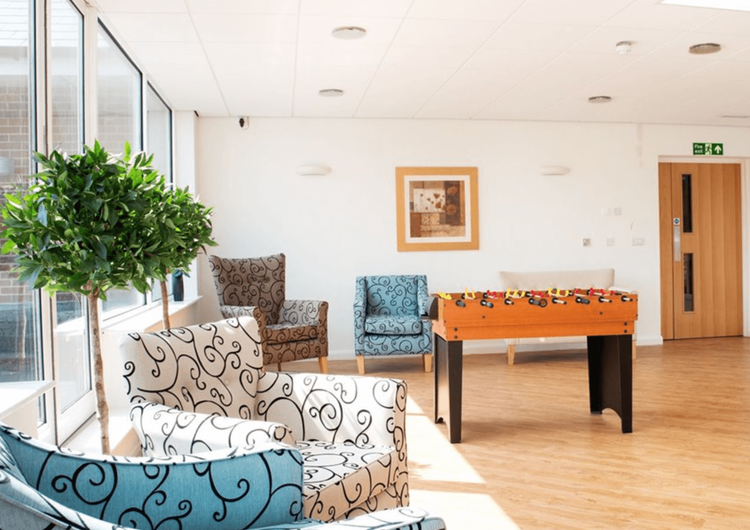 Lounge of Bagshot Park Rehabilitation in Bagshot, Surrey