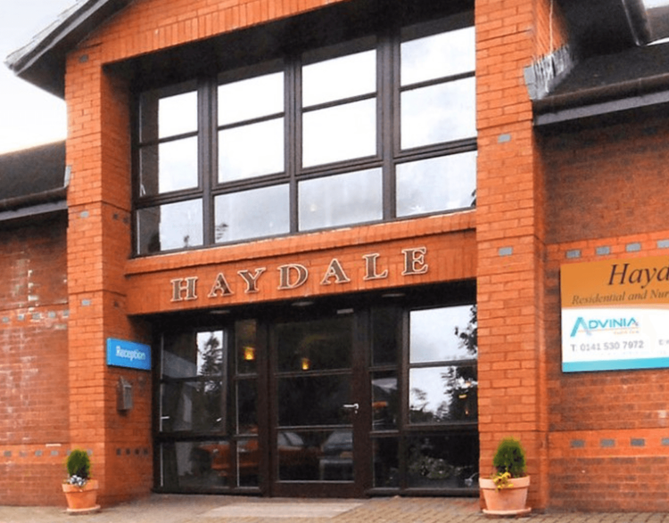 Exterior of Haydale Care Home in Glasgow, Scotland