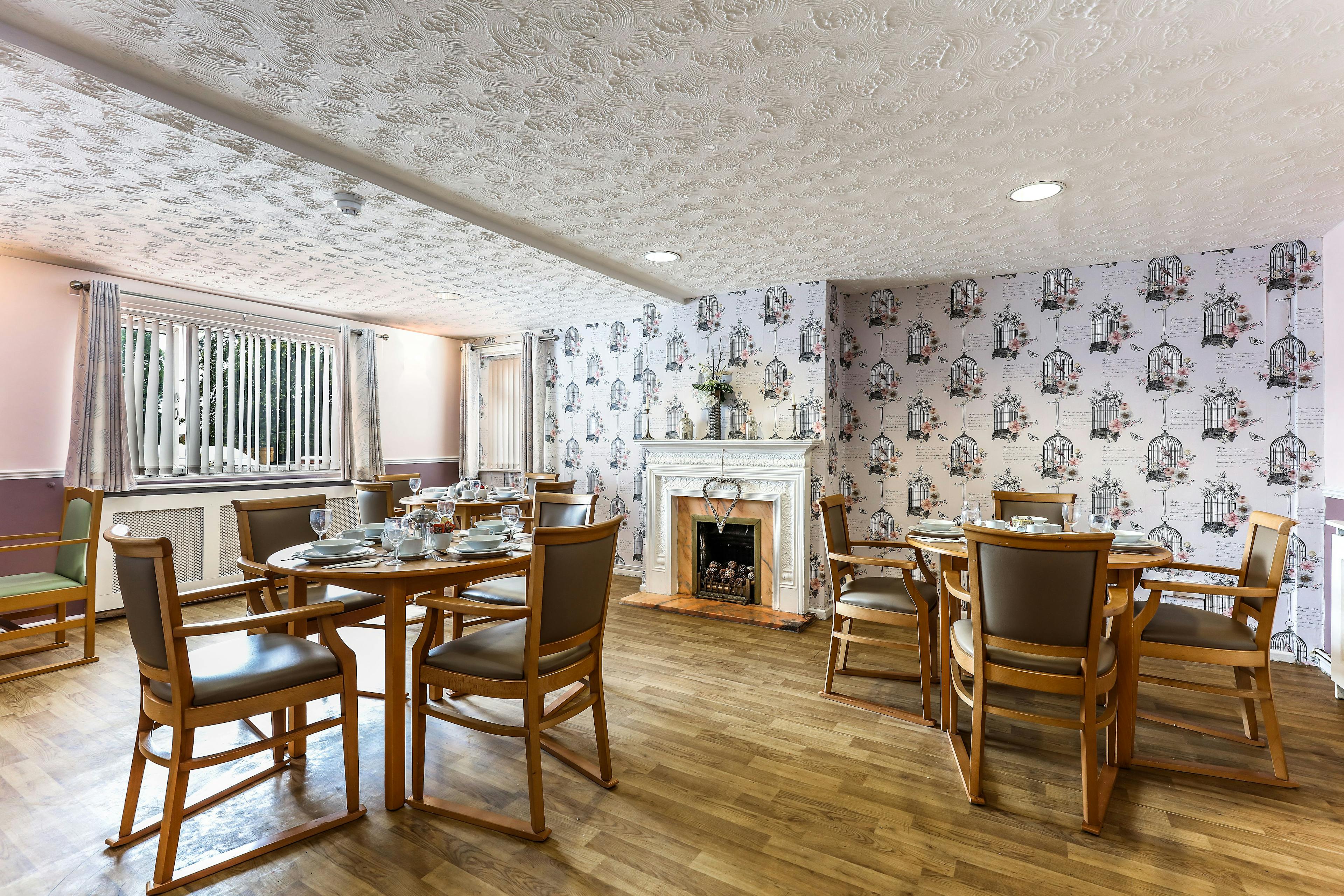 Dining Area of Woodlands Court Care Home in Wigan, Greater Manchester